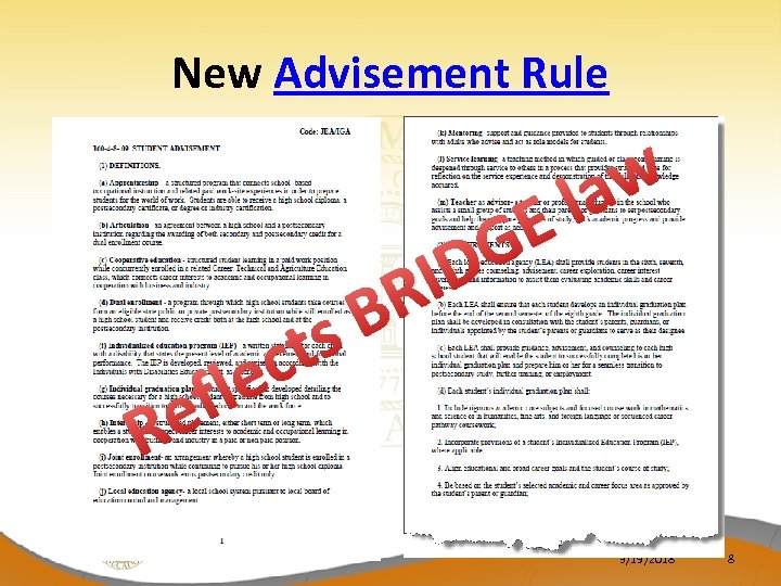 New Advisement Rule ec fl e R B ts ID R E G w