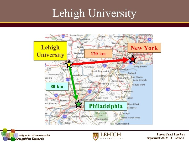 Lehigh University 120 km New York 80 km Philadelphia A New Paradigm for Experimental