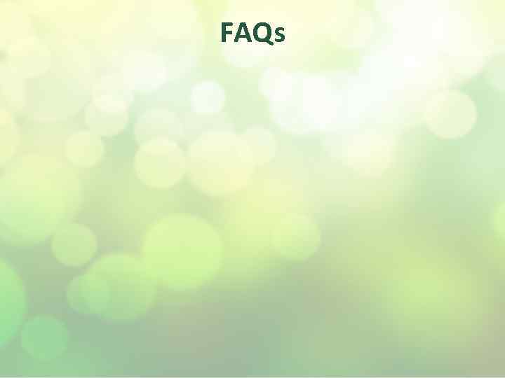 FAQs 