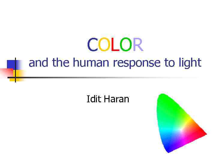 COLOR and the human response to light Idit Haran 