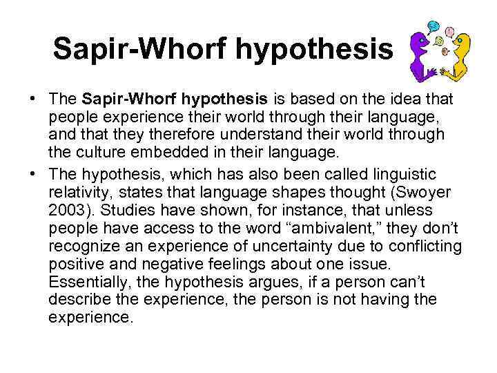 sapir whorf hypothesis culture