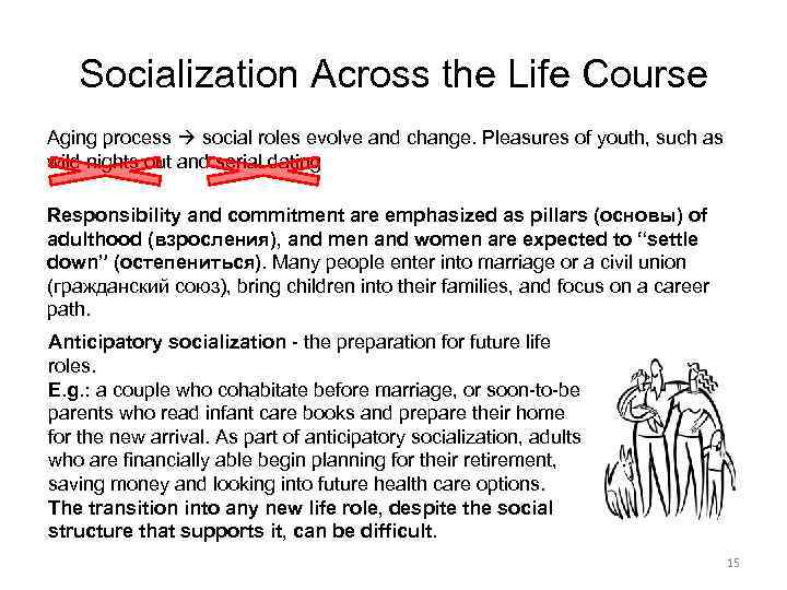 Socialization Across the Life Course Aging process social roles evolve and change. Pleasures of