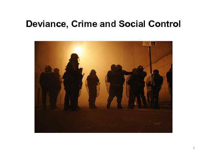 Deviance, Crime and Social Control 1 