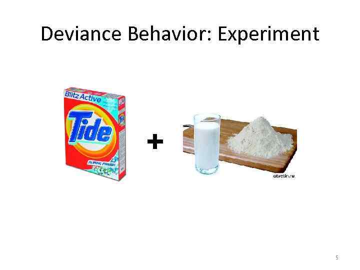 Deviance Behavior: Experiment + 5 