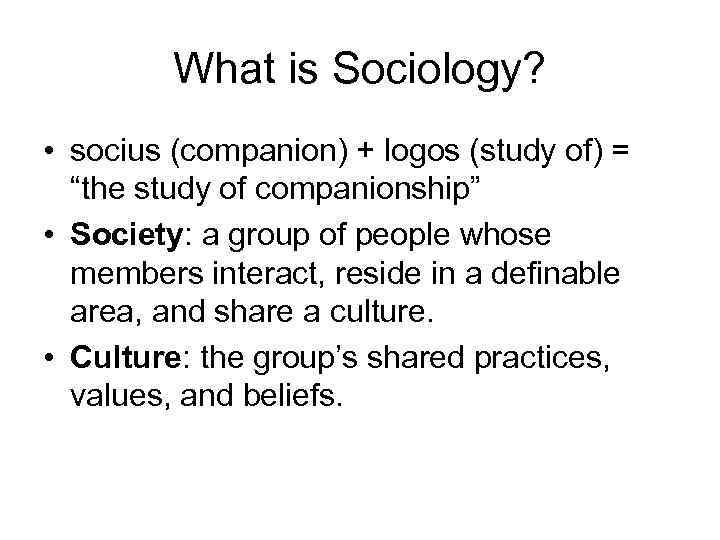 Introduction To Sociology Learning Objectives What Is 8345