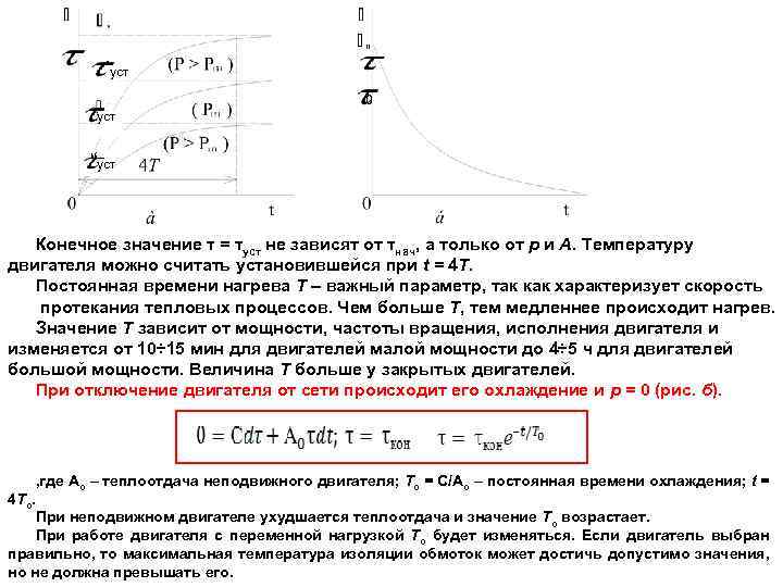 ‘уст 0 уст “уст Конечное значение τ = τуст не зависят от τнач, а