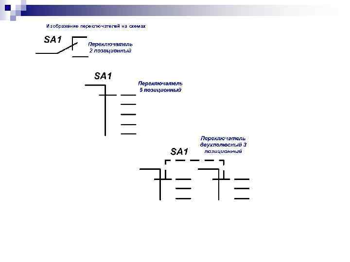 Изображение переключателей на схемах 