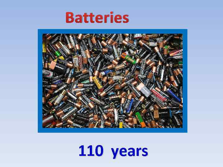 Batteries 110 years 