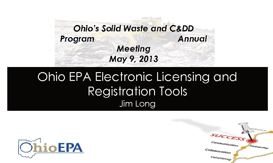 Ohio’s Solid Waste and C&DD Program Annual Meeting May 9, 2013 Ohio EPA Electronic