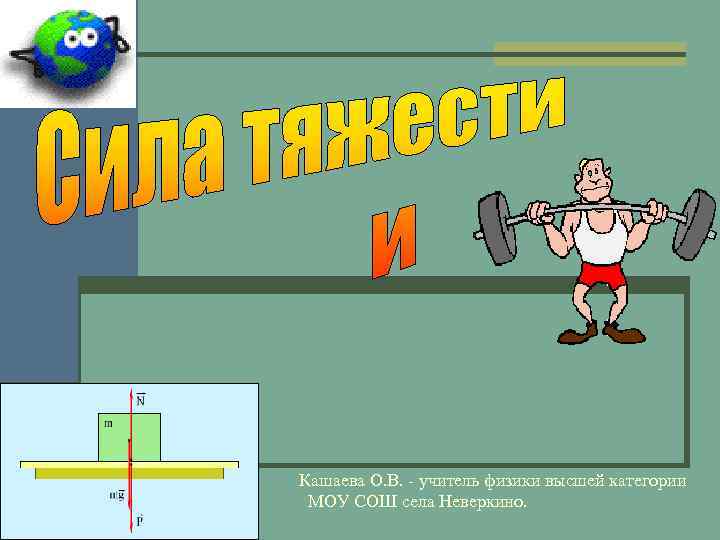 Кашаева О. В. - учитель физики высшей категории МОУ СОШ села Неверкино. 