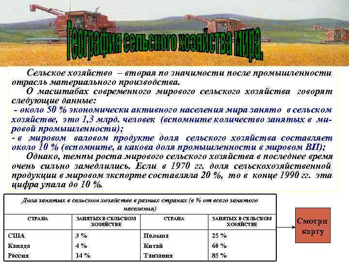 Сельское хозяйство – вторая по значимости после промышленности отрасль материального производства. О масштабах современного