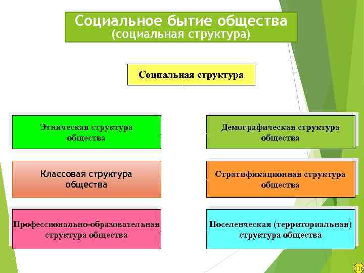 Социальное бытие общества (социальная структура) Социальная структура Этническая структура общества Демографическая структура общества Классовая