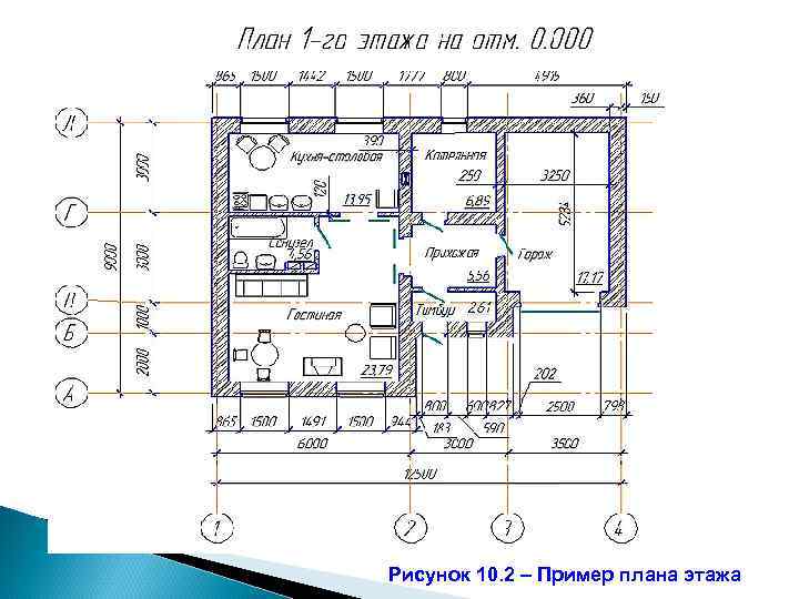 Надпись над планом 1 этажа промышленного здания