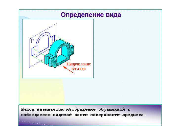 Видом называется изображение обращенной к наблюдателю видимой части поверхности предмета. 