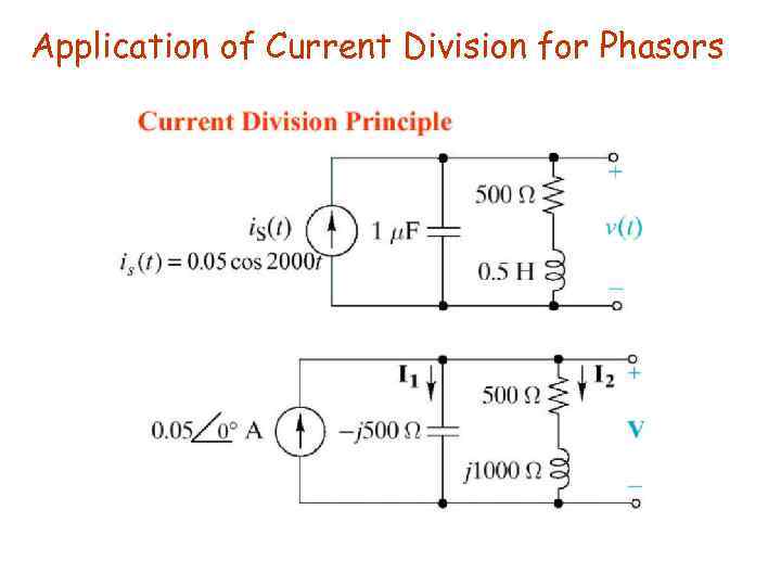 Application of Current Division for Phasors 