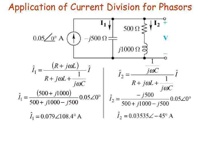 Application of Current Division for Phasors 