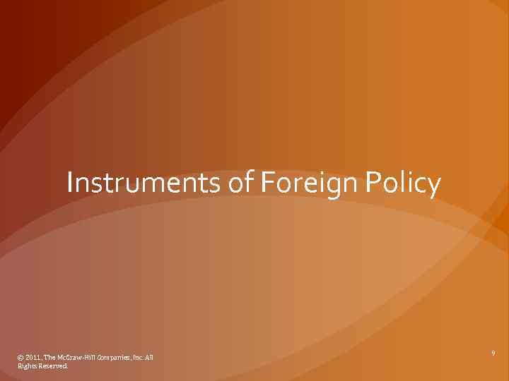 Instruments of Foreign Policy © 2011, The Mc. Graw-Hill Companies, Inc. All Rights Reserved.