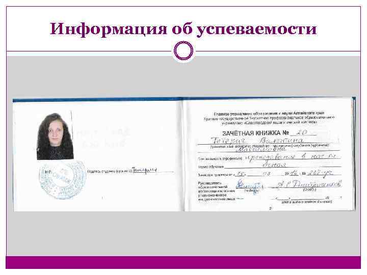 Информация об успеваемости 