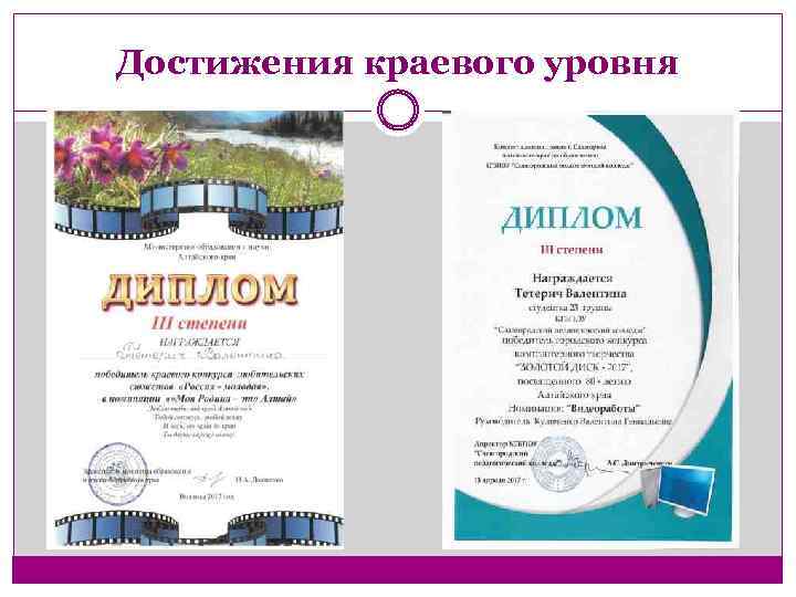 Достижения краевого уровня 