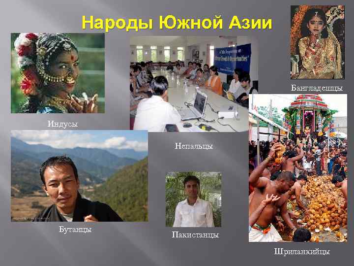 Народы Южной Азии Бангладешцы Индусы Непальцы Бутанцы Пакистанцы Шриланкийцы 