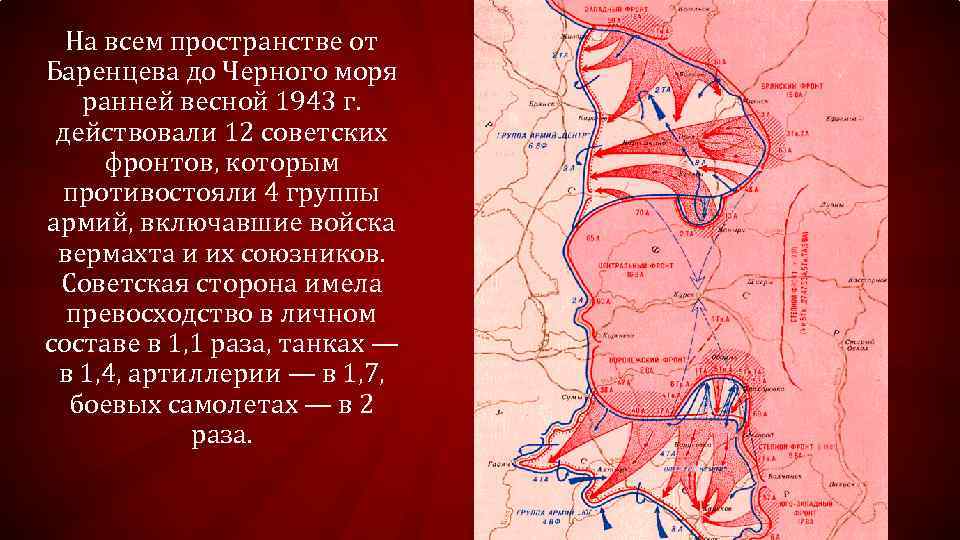 Курская битва контурная карта