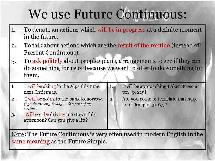 Future continuous примеры