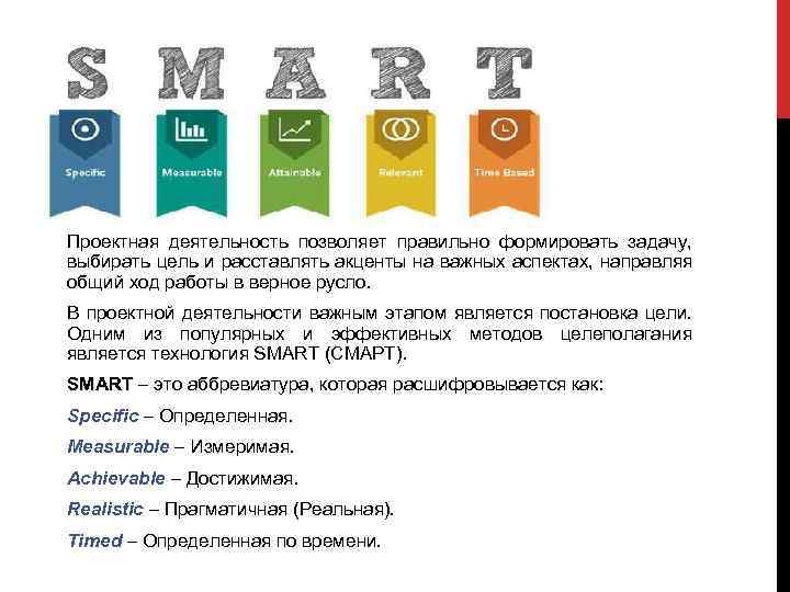 Проектная деятельность позволяет правильно формировать задачу, выбирать цель и расставлять акценты на важных аспектах,