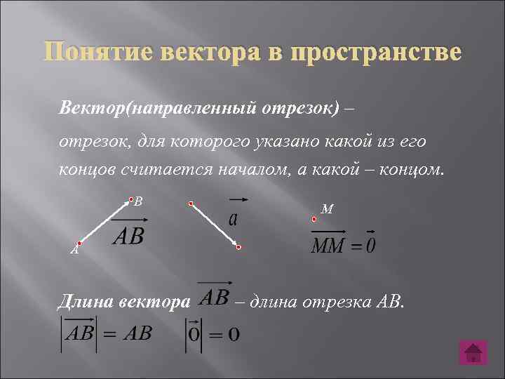 Векторы в пространстве решение задач презентация