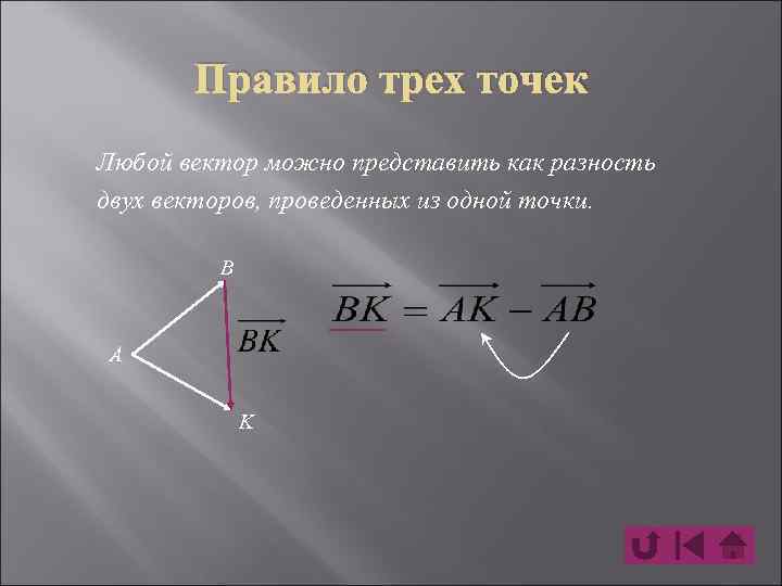 Разность двух векторов