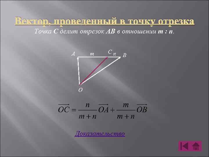 Точка делит отрезок в отношении