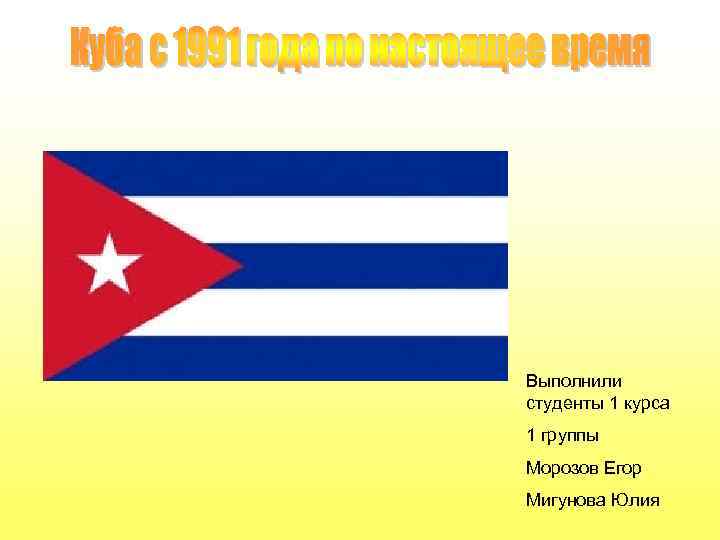 Выполнили студенты 1 курса 1 группы Морозов Егор Мигунова Юлия 