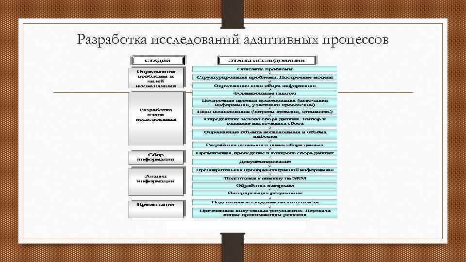 Разработка исследований адаптивных процессов 