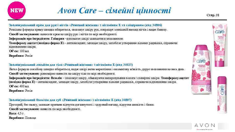 Avon Care – сімейні цінності Зволожувальний крем для рук і нігтів «Рожевий жасмин» з