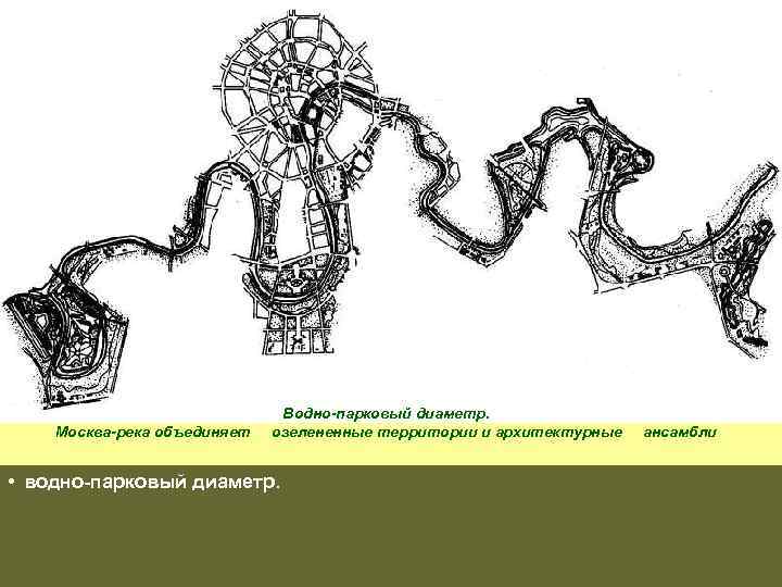 Москва-река объединяет Водно-парковый диаметр. озелененные территории и архитектурные ансамбли • водно-парковый диаметр. 14 