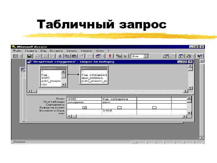 Табличный запрос 