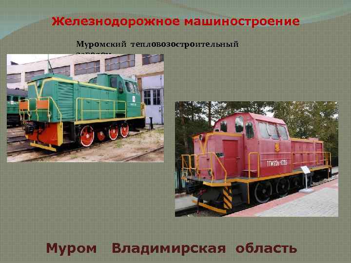 Железнодорожное машиностроение Муромский тепловозостроительный заводом Муром Владимирская область 