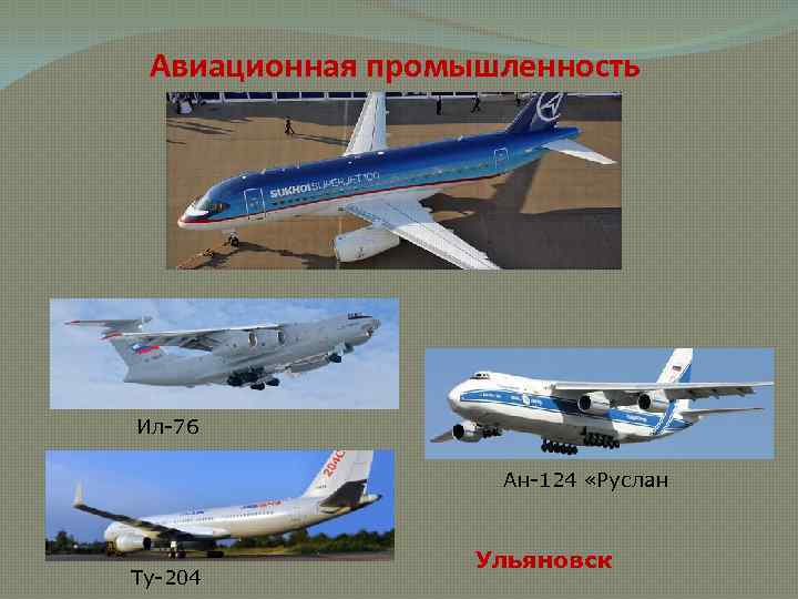 Авиационная промышленность Ил-76 Ан-124 «Руслан Ту-204 Ульяновск 