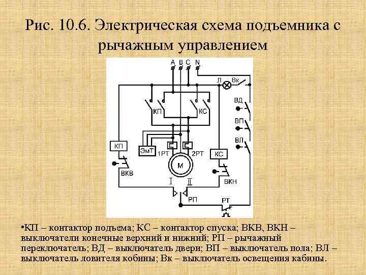 Схема электрическая подъемника