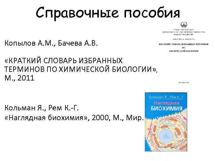 Справочные пособия Копылов А. М. , Бачева А. В. «КРАТКИЙ СЛОВАРЬ ИЗБРАННЫХ ТЕРМИНОВ ПО