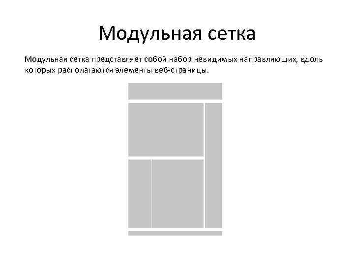 Модульная сетка представляет собой набор невидимых направляющих, вдоль которых располагаются элементы веб-страницы. 