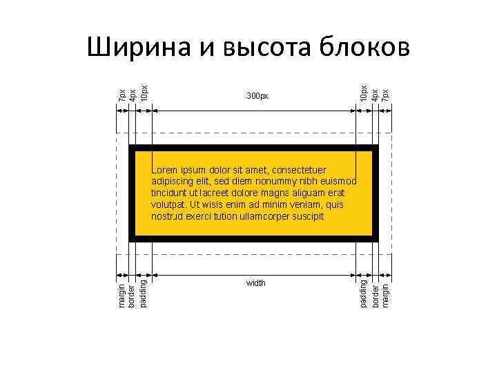 Ширина и высота блоков 