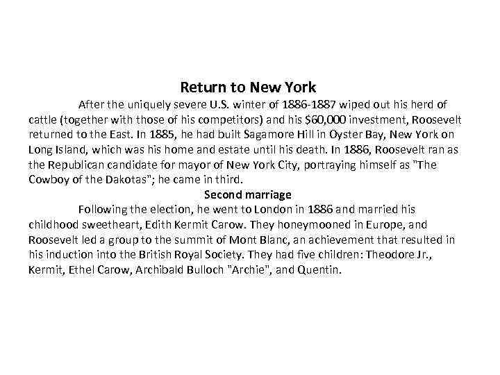 Return to New York After the uniquely severe U. S. winter of 1886 -1887