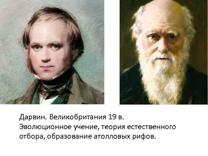 Дарвин. Великобритания 19 в. Эволюционное учение, теория естественного отбора, образование атолловых рифов. 