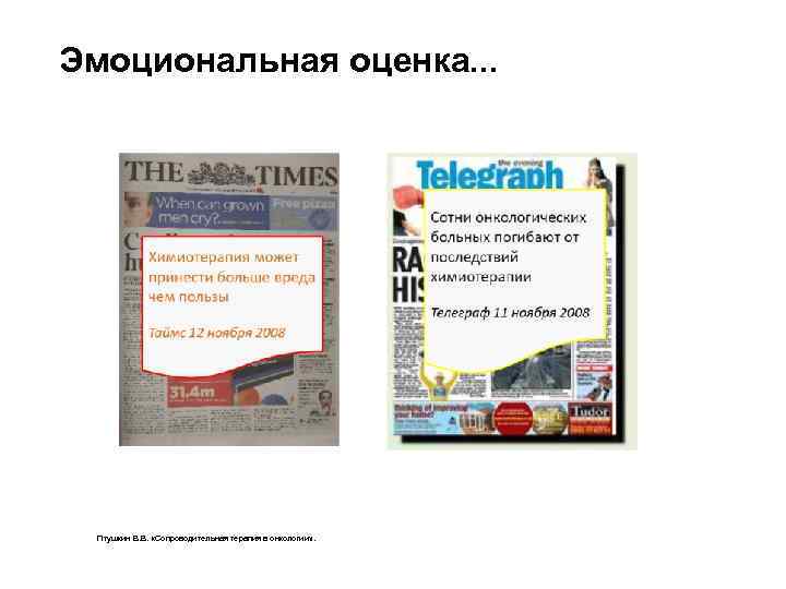 Эмоциональная оценка. . . Птушкин В. В. «Сопроводительная терапия в онкологии» . 
