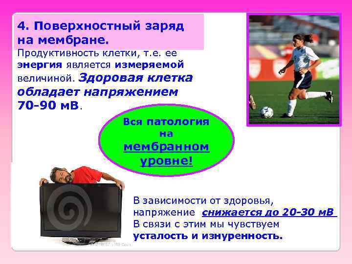 4. Поверхностный заряд на мембране. Продуктивность клетки, т. е. ее энергия является измеряемой величиной.