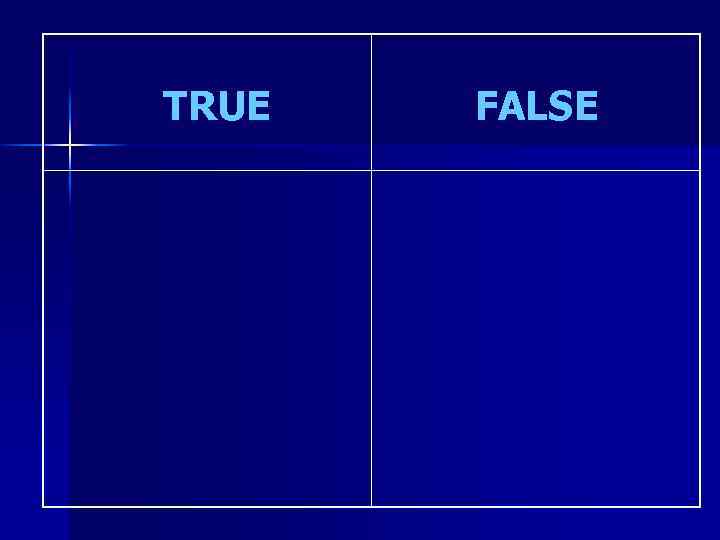 TRUE FALSE 