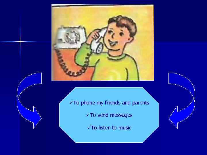 üTo phone my friends and parents üTo send messages üTo listen to music 