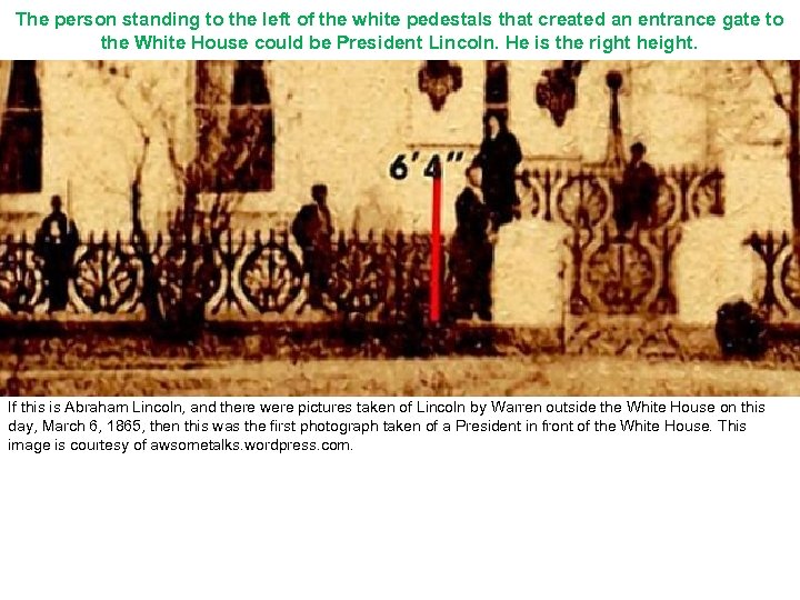 The person standing to the left of the white pedestals that created an entrance