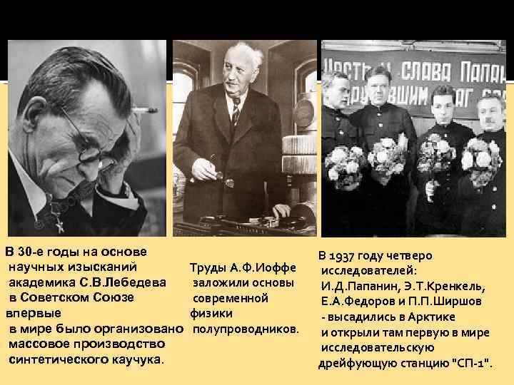 В 30 -е годы на основе научных изысканий академика С. В. Лебедева в Советском