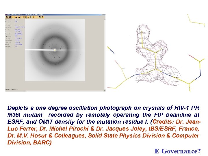 Depicts a one degree oscillation photograph on crystals of HIV-1 PR M 36 I